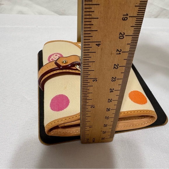 Dooney & Bourke Cream Wallet with Pink and Orange Dots - Picture 13 of 13